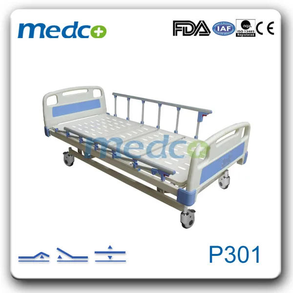 Medical Equipment Electric 3 Function Foldable Hospital Bed with Castors Manufacturers