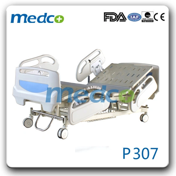 Medical Equipment Electric 3 Function Foldable Hospital Bed with Castors Manufacturers