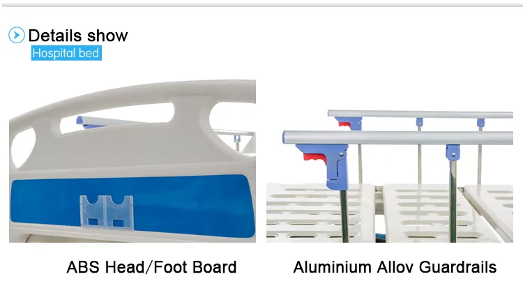 Medical Folding Care 1 Crank Steel Hospital Bed with Wheels for Patients