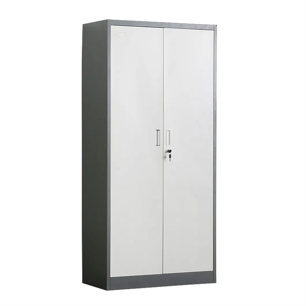 Metal Office File Cabinet Tall 2 Door Shelved Office Cupboard