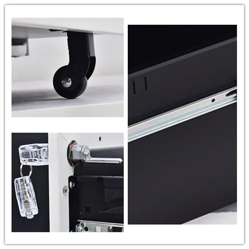 Mobile 3-Drawer Pedestal File Cabinet with Casters