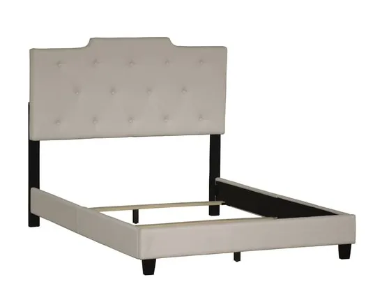 Modern European Bedroom Furniture Luxury Double Bed with Headboard Linen Fabric Tufted Bed