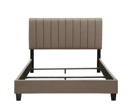 Modern European Bedroom Furniture Luxury Double Bed with Headboard Linen Fabric Tufted Bed