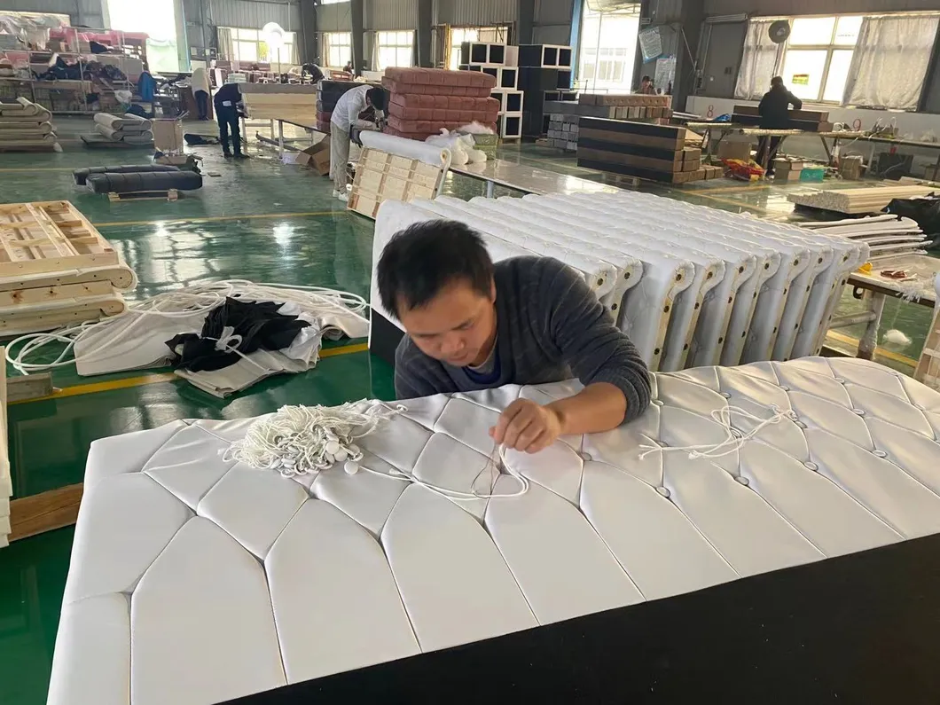 Modern Leathaire Bed Frame Bedroom Furniture Leather Chesterfield Furniture