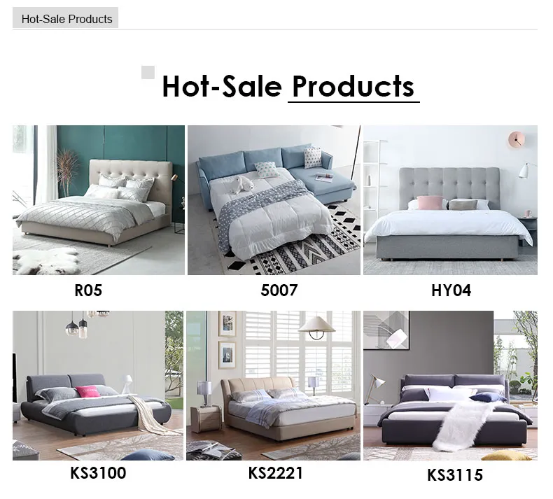 Modern New Design Furniture Leathaire King Size Bedroom Bed