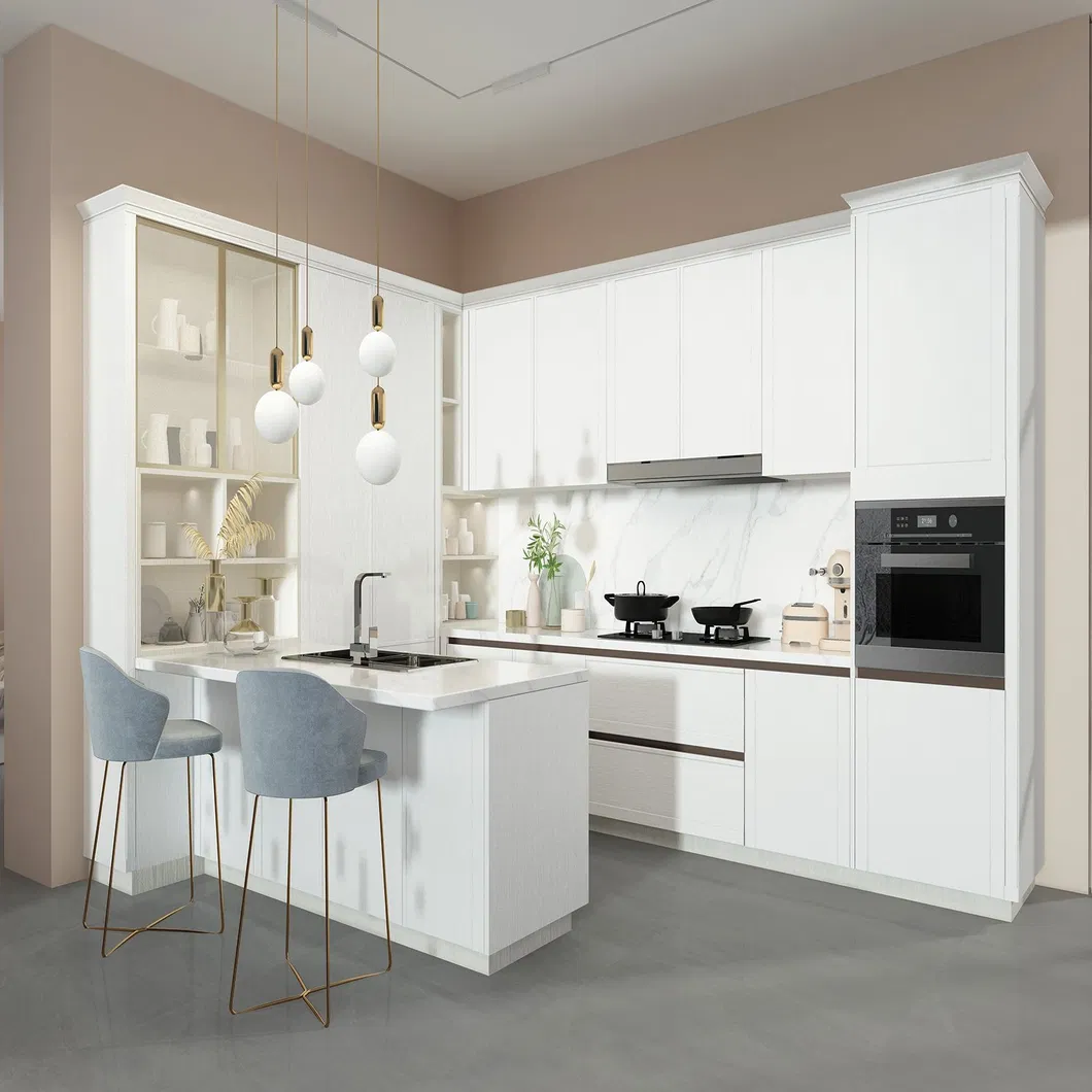 Modern PVC Kitchen Cabinets with Multiple Storage Spaces