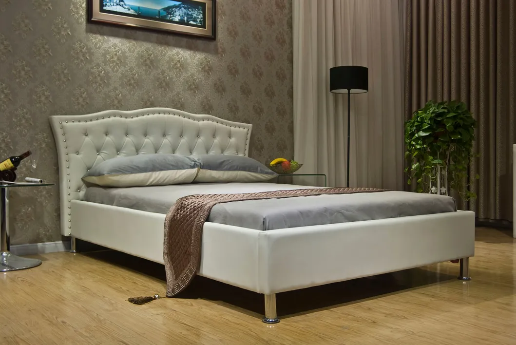 Nailhead Trim Tufted Bed Sofa Furniture Modern Furniture Leather Chesterfield Furniture Modern Bedroom Furniture Beds