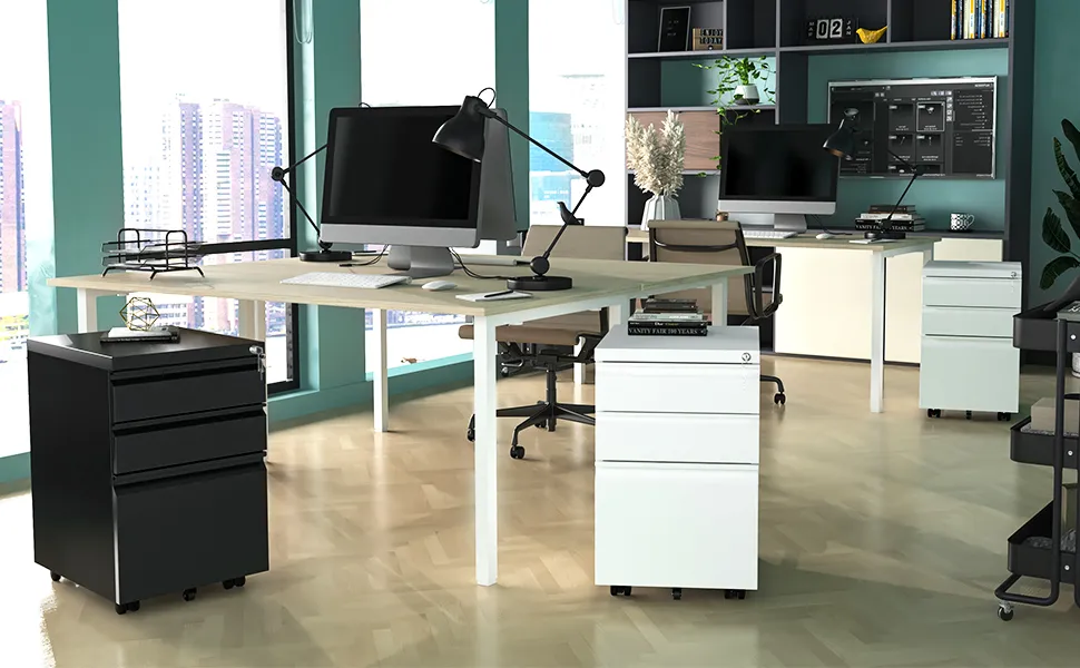 Polished Steel Filing Cabinet/ Filing Cabinet 3 Drawer