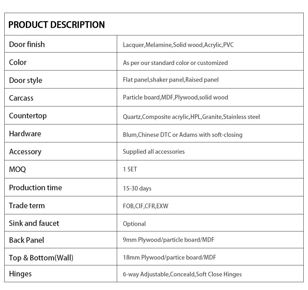 Simple White Lacquer Kitchen Furniture with High Cabinet