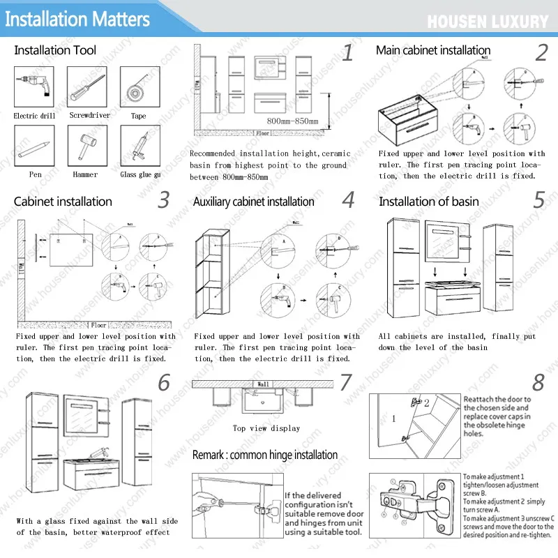 Smart Good Quality Bathroom Cabinets with Water Blocking Plate HS-J1105-400