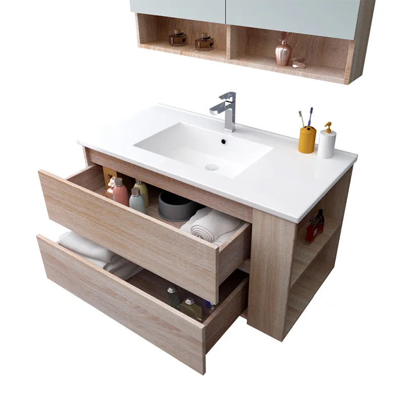 Space Saving Bathroom Vanity Home Furniture with LED Mirror Bathroom Cabinet