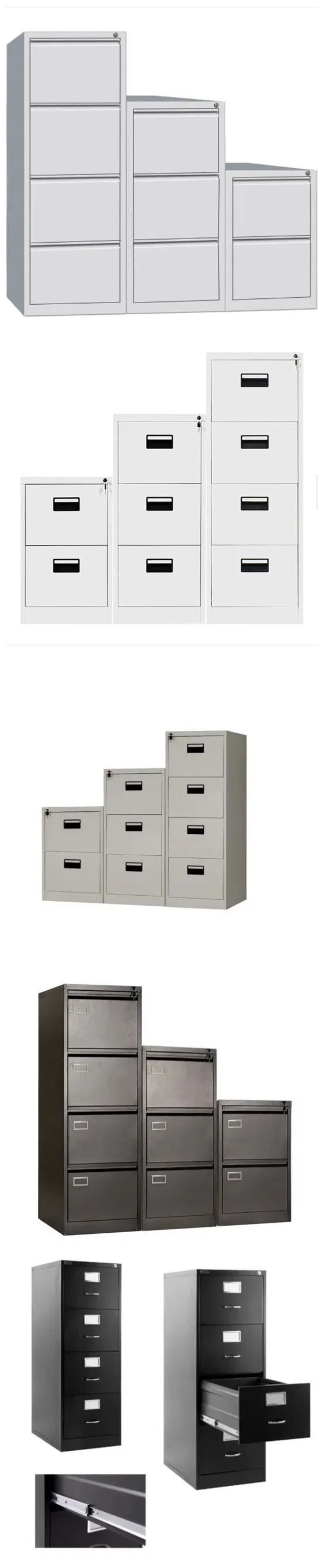 Steel Brown Push-Pulling Drawing Office Filing Cabinet for Hospital Use