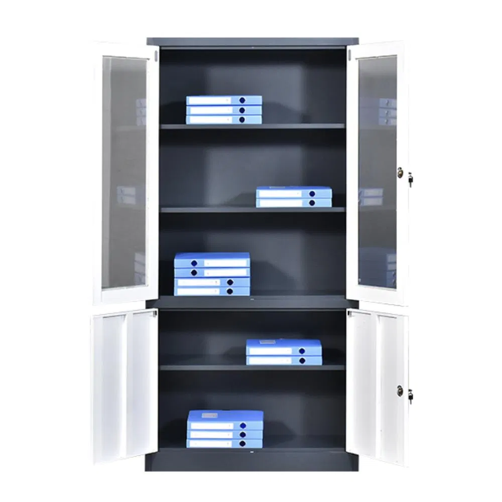 Steel Cupboard Filing Document Cabinet with Lock 5 Shelves Bookcase