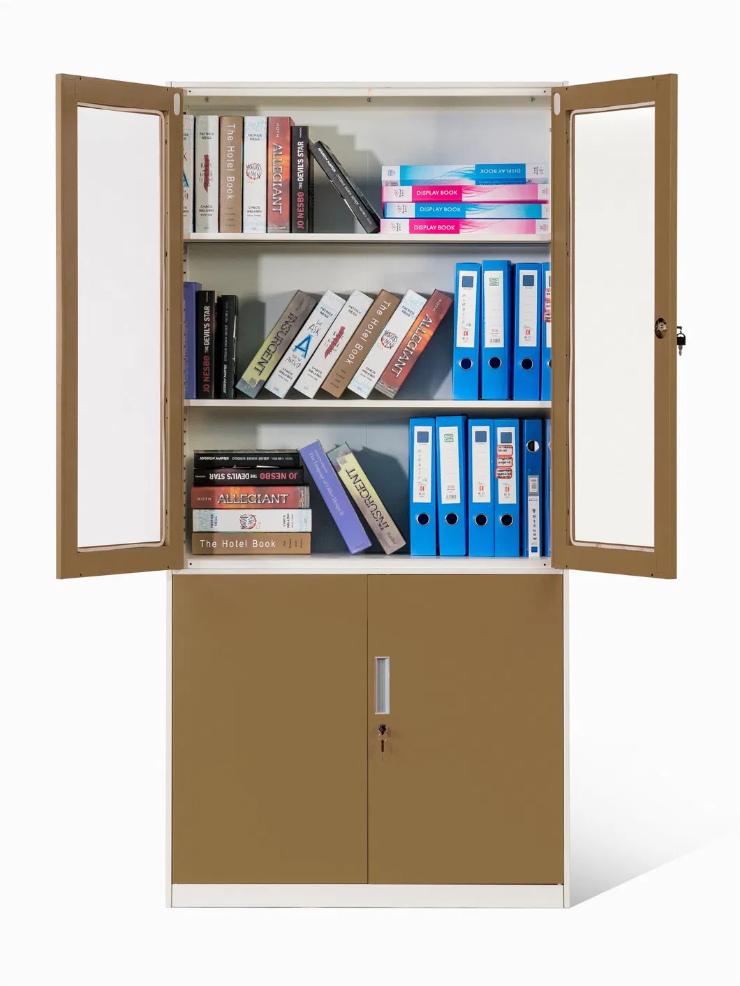 Top Office Furniture Metal Storage Cabinet with Glass Doors