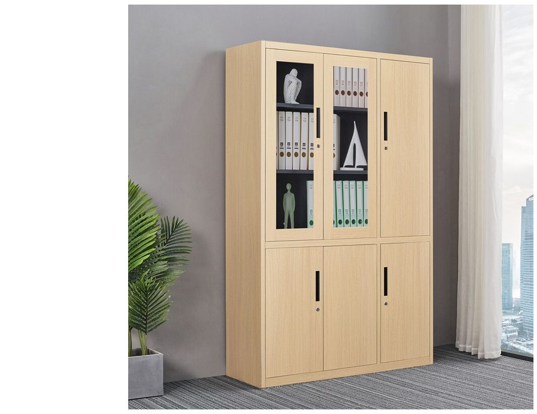 Transfer Printing Wood Grain Steel Multi Doors Study Room Cabinet