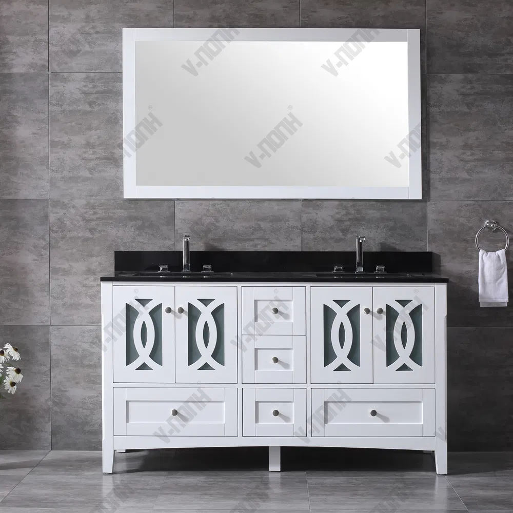 USA Style 60inch Solid Wood Bathroom Vanity, Cabinet