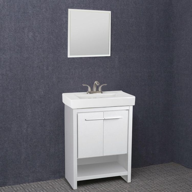 Vama 24"W X 14"D Modern Black Bathroom Vanity and White Ceramic Vanity Top with Integrated Bowl