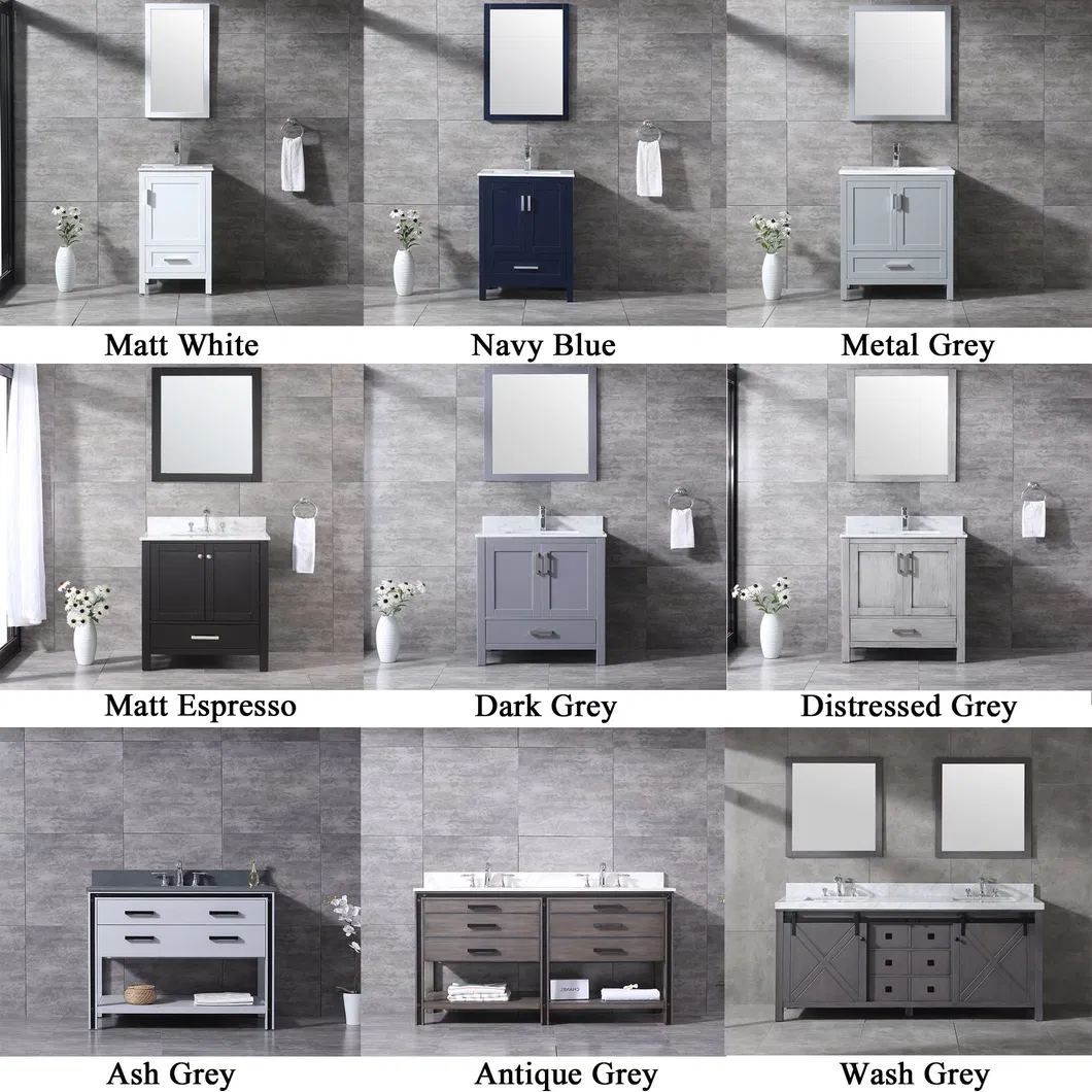 Vietnam Floor Mounted Grey 60inch High Quality Modern Bathroom Vanity