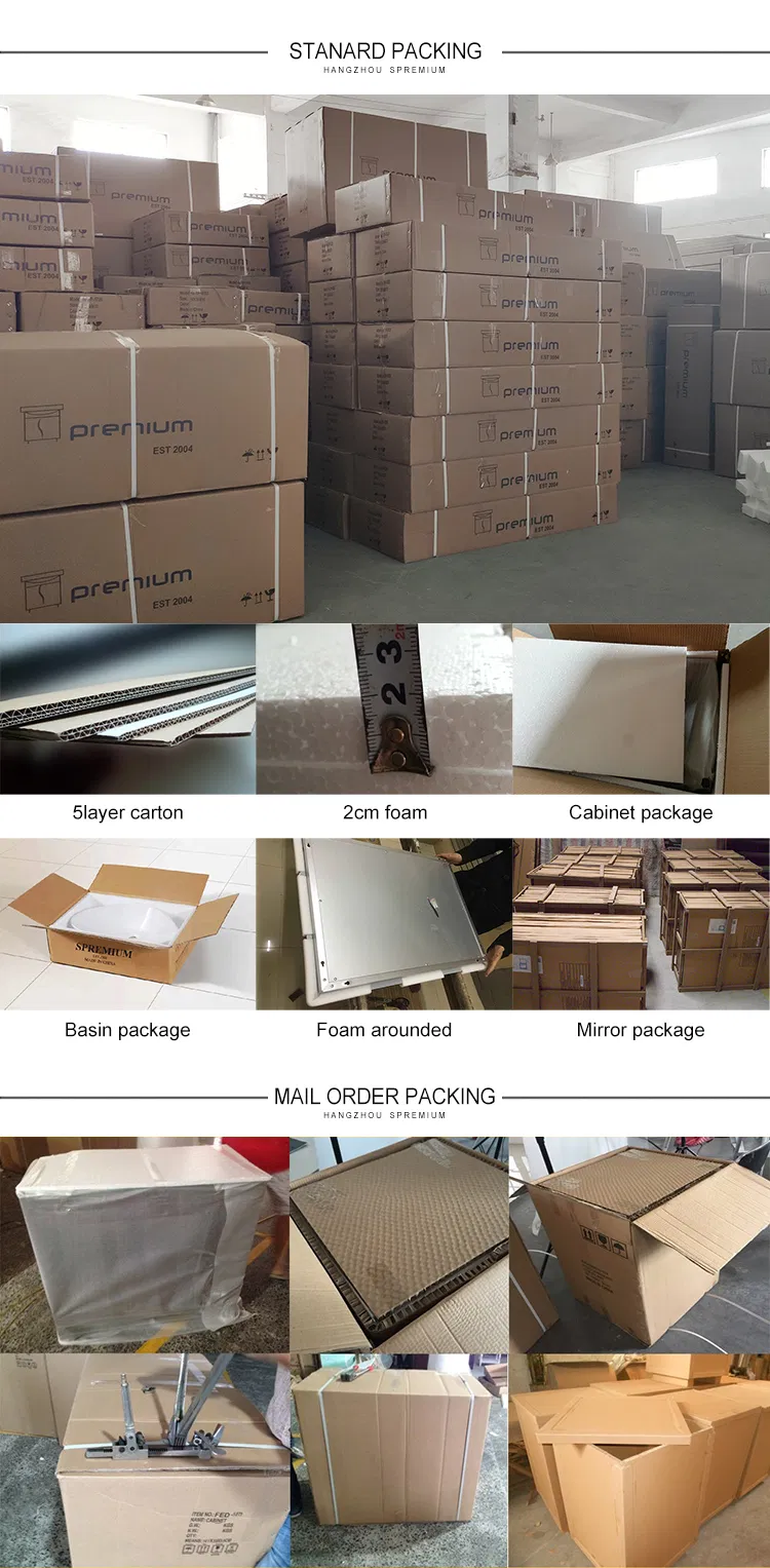 White Chinese Bathroom Vanity Mirrored Cabinet