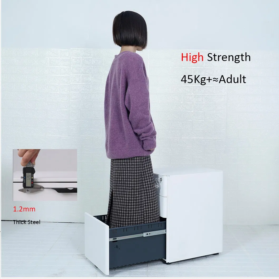 Widely Customer Acceptable File Cabinet with Lockable Rubber Wheel