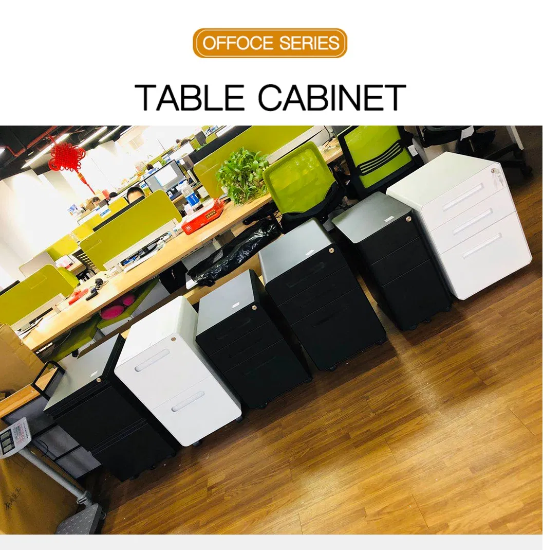 Widely Customer Acceptable File Cabinet with Lockable Rubber Wheel