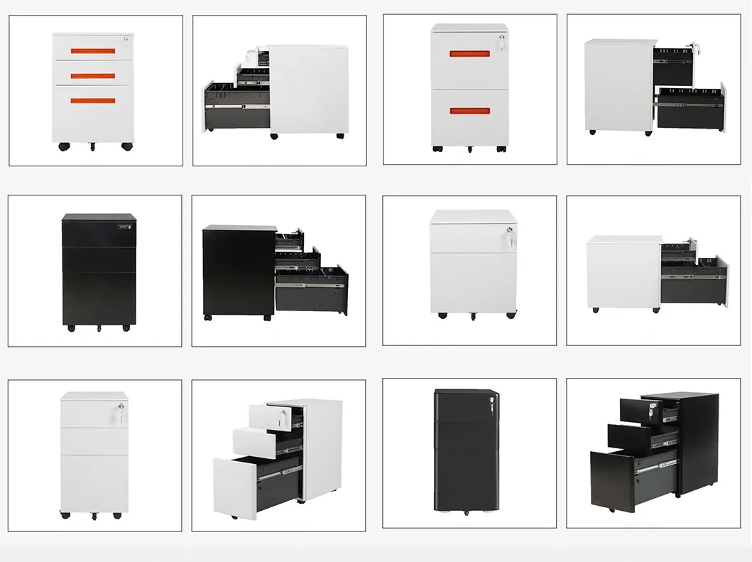Widely Customer Acceptable File Cabinet with Lockable Rubber Wheel