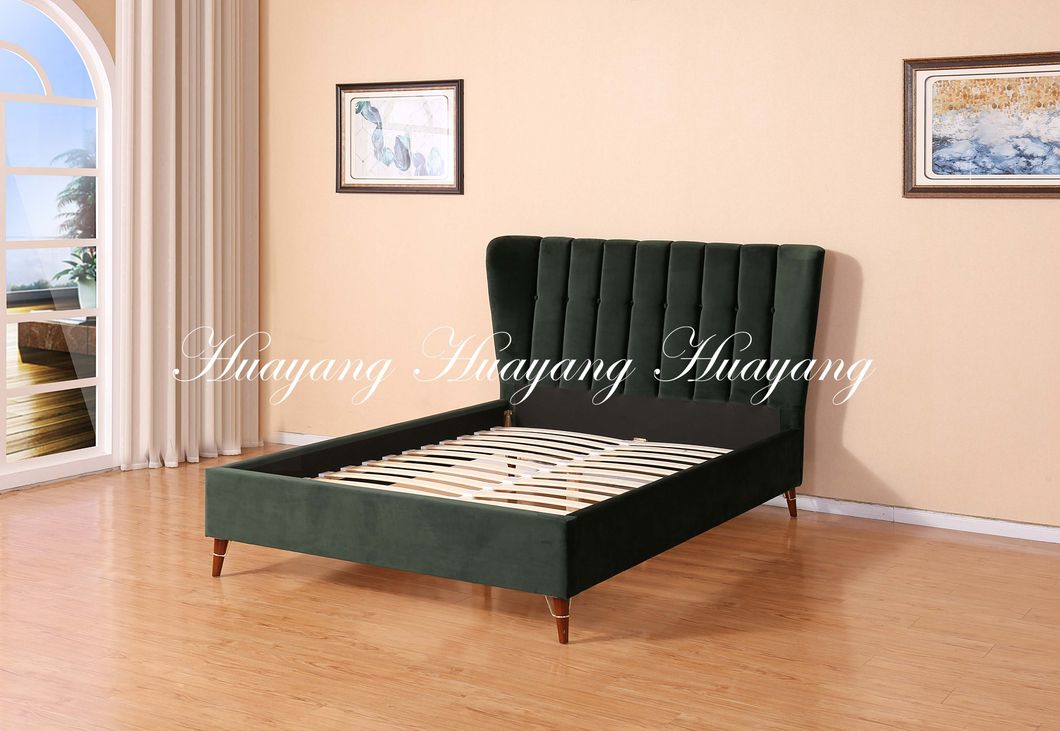 Wingback Upholstered Panel Bed Modern Furniture