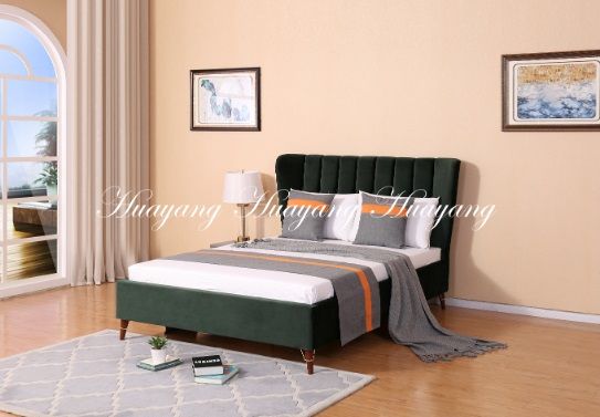 Wingback Upholstered Panel Bed Modern Furniture