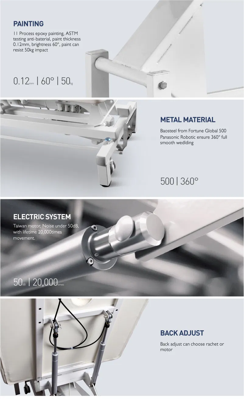 X27 Factory Metal 3 Function Adjustable Clinic Exam Couch Folding Electric Medical Hospital Examination Table